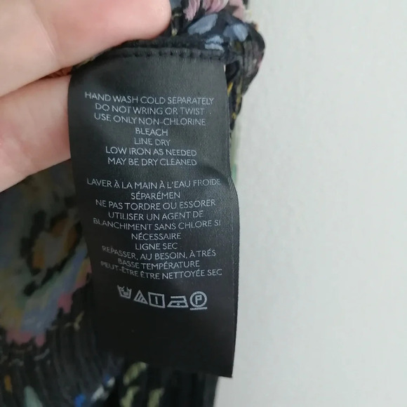 By Anthropologie Peasant Blouse Button Up Semi Sheer Pleated Top Neck Tassels XS - Picture 12 of 16